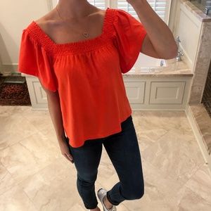 J. Crew size small, coral/orange cotton top